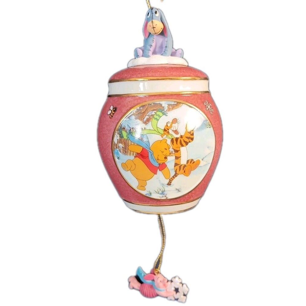 Bradford Disney Pooh Sounds Of Season Bell Ornament Eeyore Friendly Winter Snow